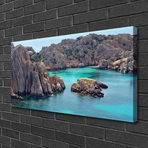 Tablou pe panza canvas Gulf Peisaj Albastru Gri