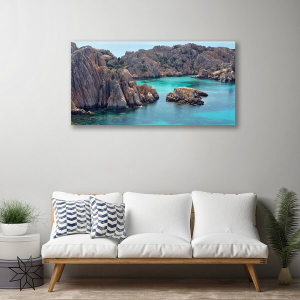 Tablou pe panza canvas Gulf Peisaj Albastru Gri