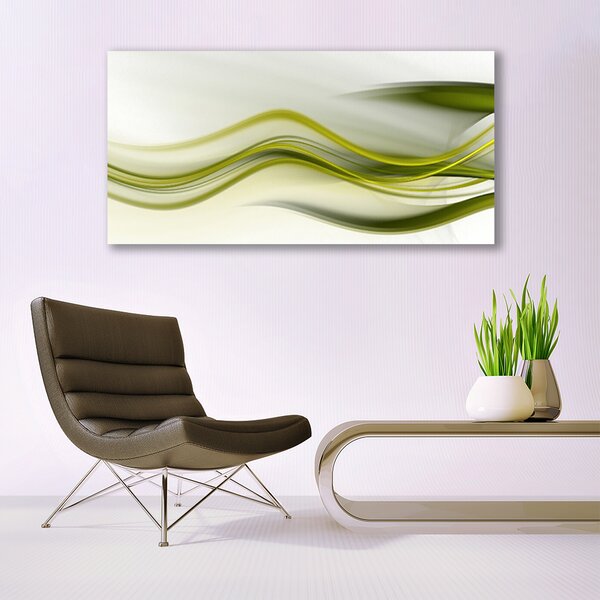 Tablou pe sticla Abstract Art Verde Gri Alb