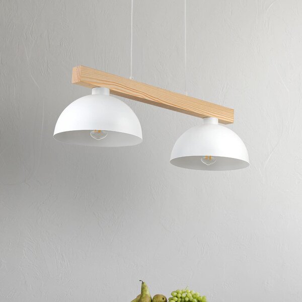 TK Lighting Oslo lampă suspendată 2x15 W alb-lemn 4713