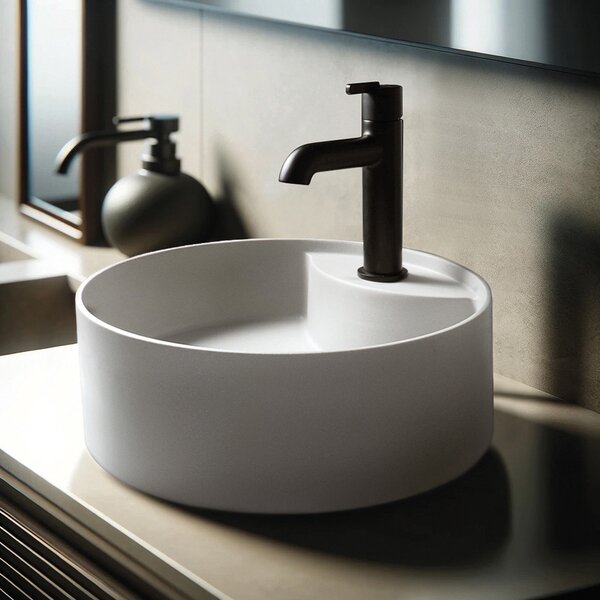 Deante Silia lavoar 36x36 cm rotund de blat alb mat CQS_AU4B