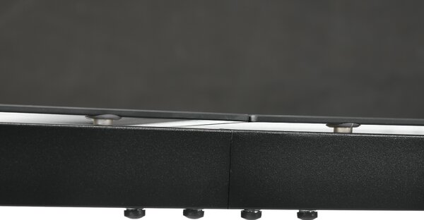 Masa pentru exterior Outsunny cu 8 locuri cu blat din sticla securizata, negru | Aosom Romania