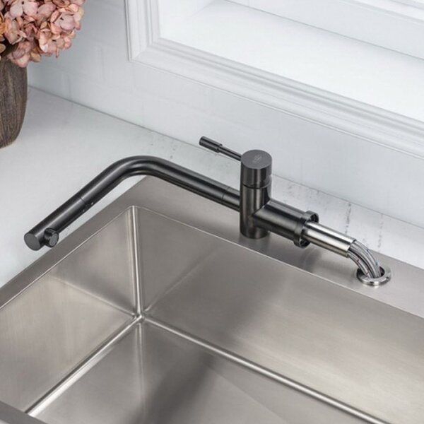 Blue Water Corsa baterie bucătărie pe picior negru-inox 5901730616804