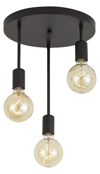 Plafoniera moderna neagra cu 3 lumini - Facil