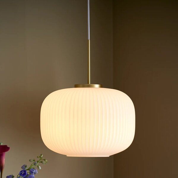 Nordlux Milford lampă suspendată 1x60 W alb-alamă-opal 2213213001