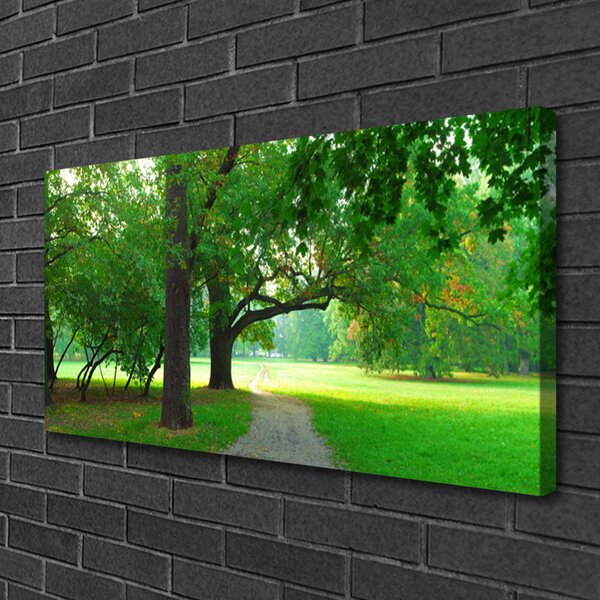 Tablou pe panza canvas Poteca Copaci Natura Brun Verde