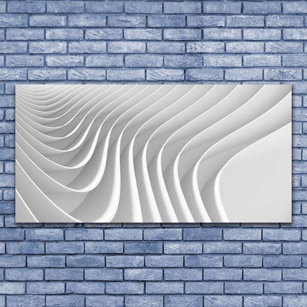Tablou pe sticla Abstract Art White