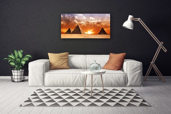 Tablou pe panza canvas Piramidele Peisaj Galben