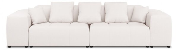 Canapea 3 locuri Margo cu tapiterie din tesatura structurala, alb
