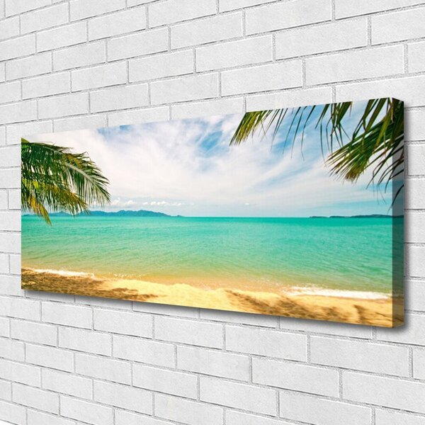 Tablou pe panza canvas Sea Beach Peisaj Albastru Galben