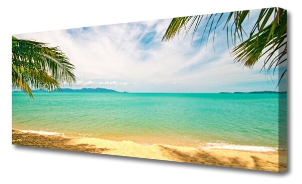 Tablou pe panza canvas Sea Beach Peisaj Albastru Galben