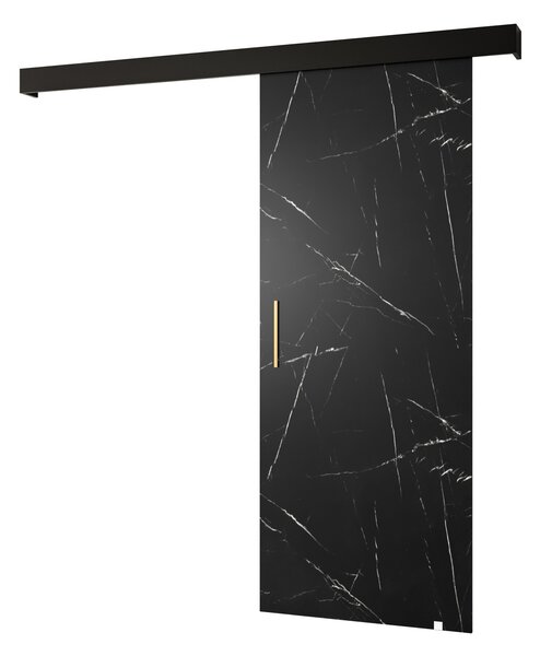 Uși culisante 90 cm Sharlene I (marmură negru + negru mat + auriu). 1043608