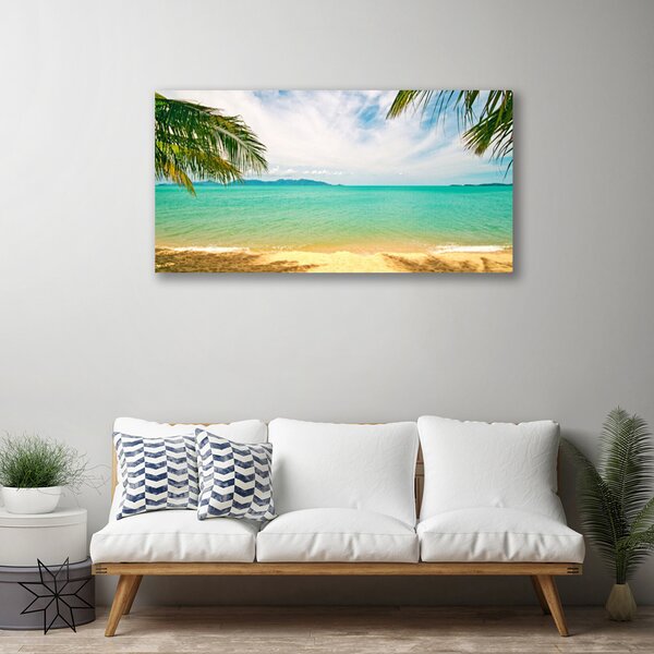 Tablou pe panza canvas Sea Beach Peisaj Albastru Galben