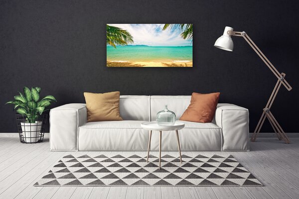 Tablou pe panza canvas Sea Beach Peisaj Albastru Galben