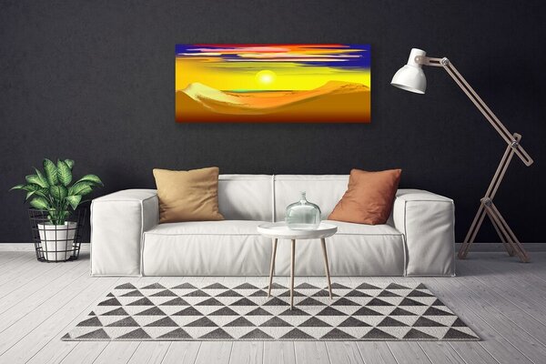 Tablou pe panza canvas Desert Art Galben Violet
