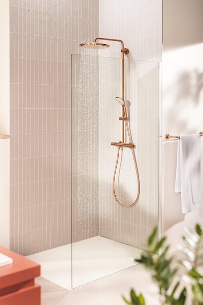 Grohe Euphoria set de duș perete cu termostat cu duș de ploaie Brushed Warm Sunset 26075DL0