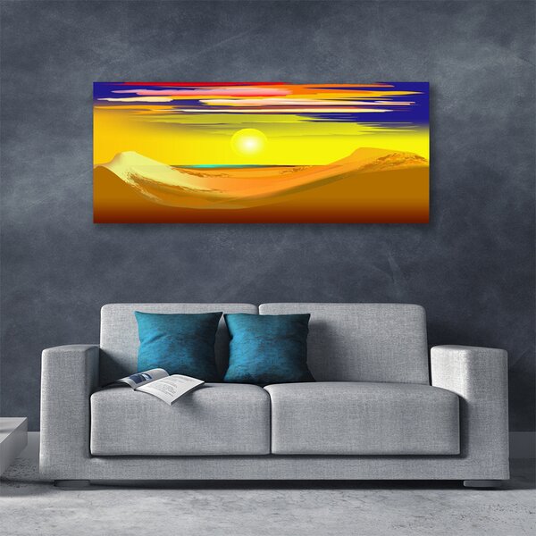 Tablou pe panza canvas Desert Art Galben Violet