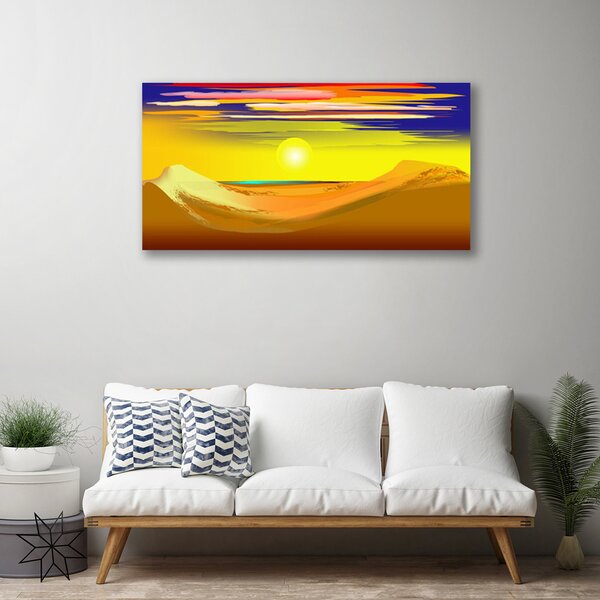 Tablou pe panza canvas Desert Art Galben Violet