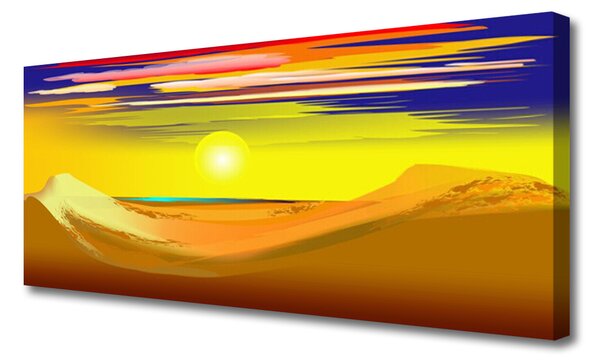 Tablou pe panza canvas Desert Art Galben Violet