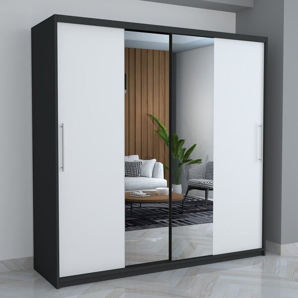 Dulap B01 Gri Alb 200CM Lungime