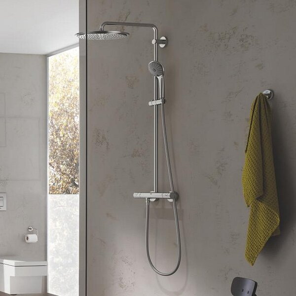 Grohe Euphoria set de duș perete cu termostat cu duș de ploaie SuperSteel 26075DC0