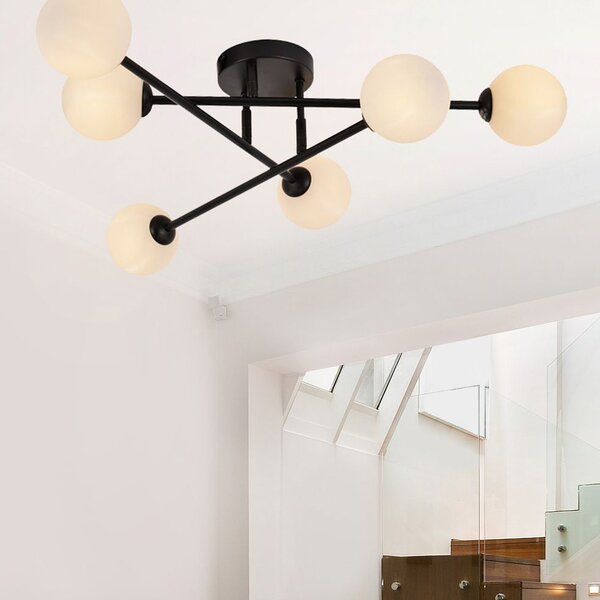 Light Prestige Dorado lampă de tavan 6x28 W alb-negru LP-002/6CBK