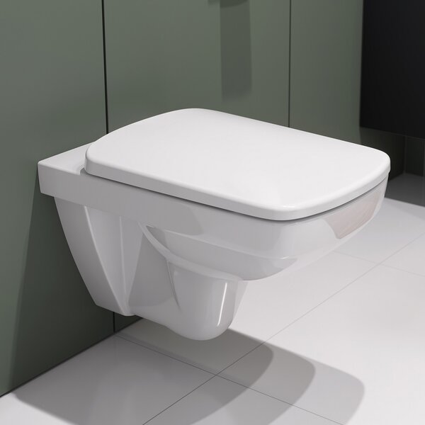 Geberit Selnova Square vas wc cu capac soft-close agăţat fără margine alb 501.961.00.1