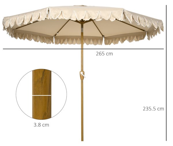 Outsunny Umbrela pentru gradina cu inclinare si manivela, Umbrela de exterior pentru masa cu acoperis dublu, kaki | Aosom Romania