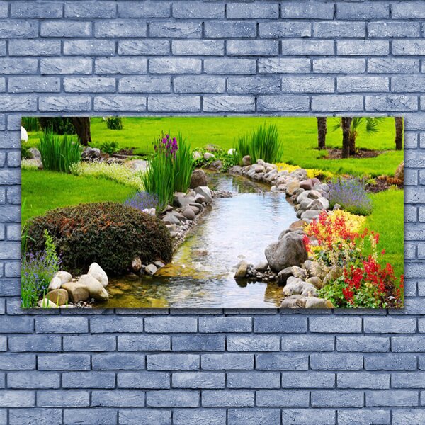 Tablou pe sticla Garden Lake Nature Multi