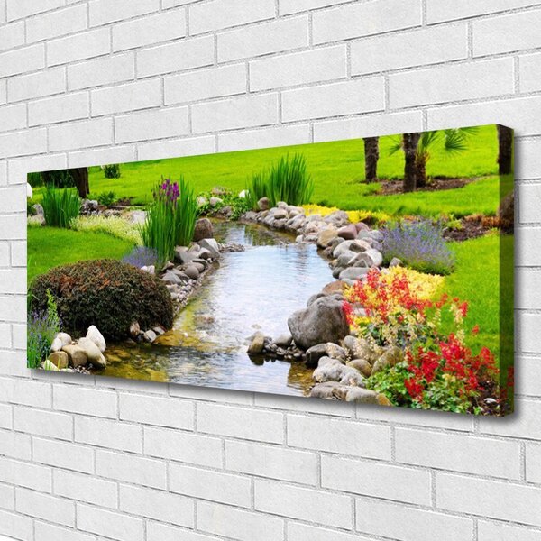 Tablou pe panza canvas Garden Lake Nature Multi