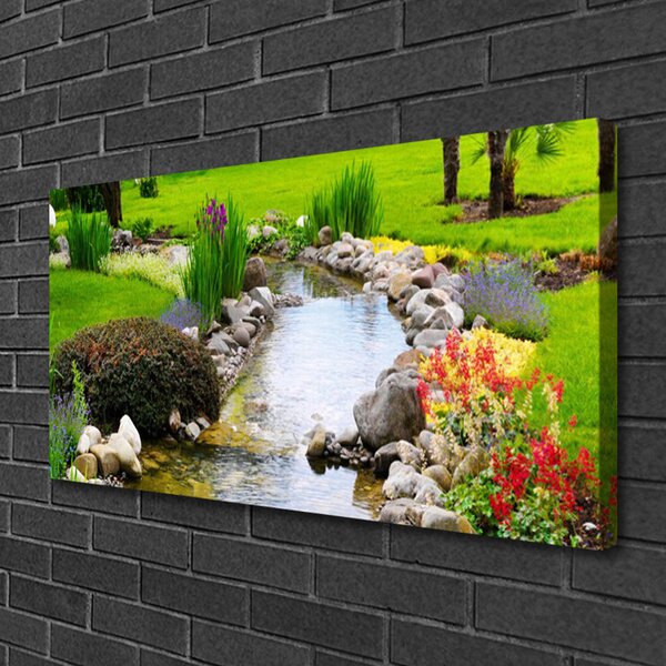 Tablou pe panza canvas Garden Lake Nature Multi