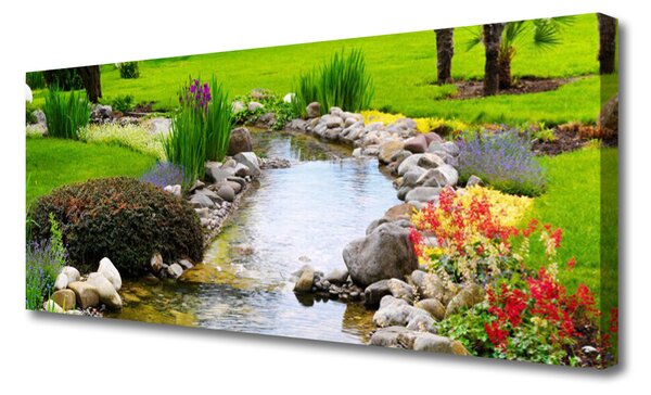 Tablou pe panza canvas Garden Lake Nature Multi