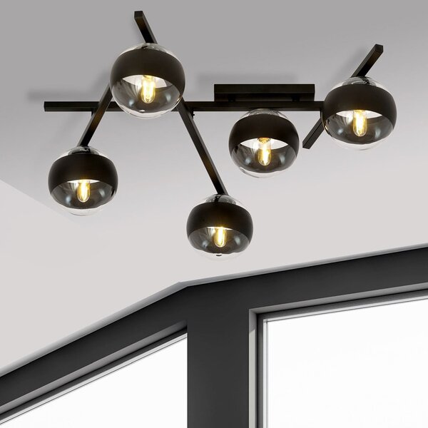 Emibig Smart Stripe lampă de tavan 5x10 W negru-transparent 1105/5