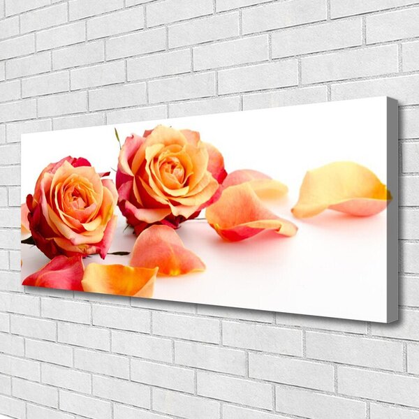 Tablou pe panza canvas Trandafiri Floral Galben Portocaliu