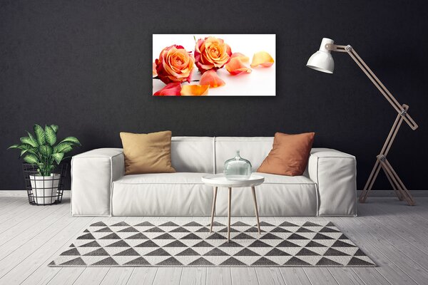Tablou pe panza canvas Trandafiri Floral Galben Portocaliu