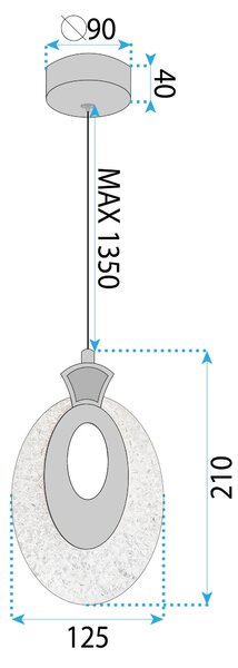 Lustră cu Cristale Suspendată LHJ109-1CP LIGHT ROSE GOLD