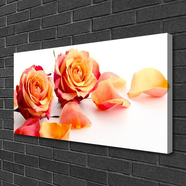 Tablou pe panza canvas Trandafiri Floral Galben Portocaliu