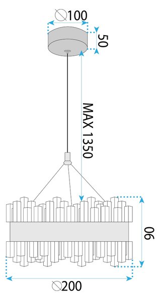 Lustră cu Cristale Suspendată LED LHJ099-CP GOLD
