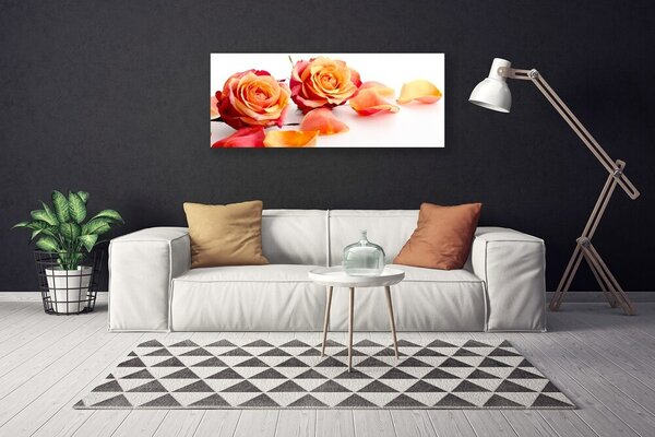 Tablou pe panza canvas Trandafiri Floral Galben Portocaliu