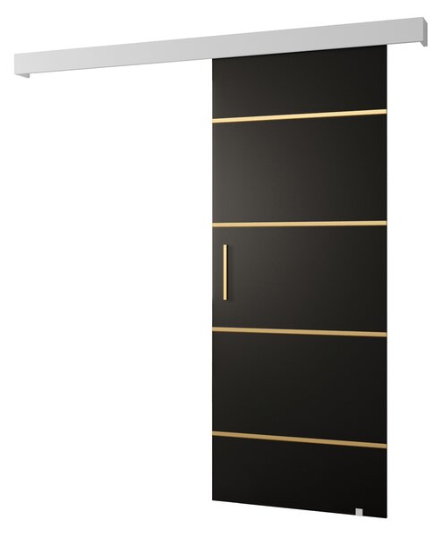 Uși culisante 90 cm Sharlene IV (negru mat + alb mat + auriu). 1043771