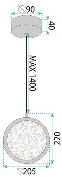 Lustră cu Cristale Suspendată LED LHJ100-1CP Złota