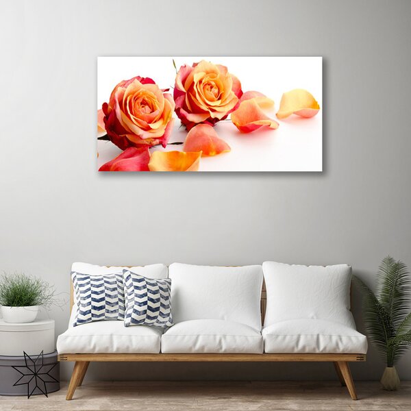 Tablou pe panza canvas Trandafiri Floral Galben Portocaliu