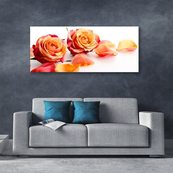 Tablou pe panza canvas Trandafiri Floral Galben Portocaliu