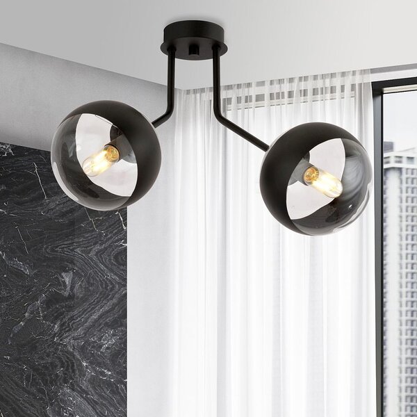 Emibig Nova Stripe lampă de tavan 2x10 W negru-transparent 1139/2