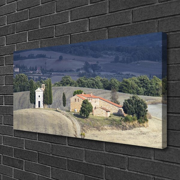 Tablou pe panza canvas Meadow Copaci Peisaj verde