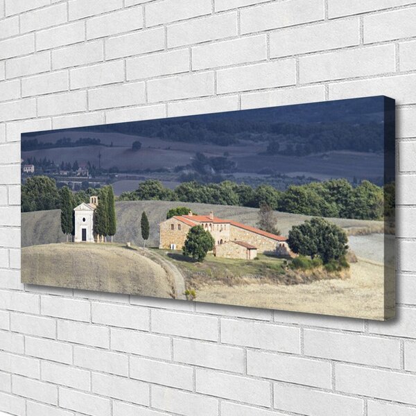 Tablou pe panza canvas Meadow Copaci Peisaj verde