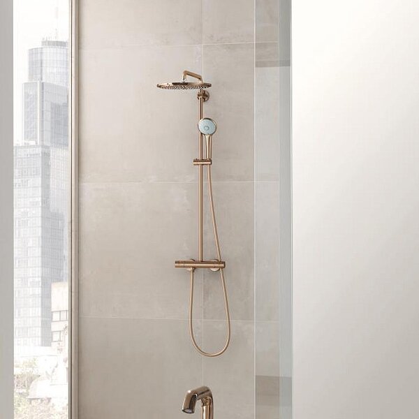 Grohe Euphoria set de duș perete cu termostat cu duș de ploaie Warm Sunset 26075DA0