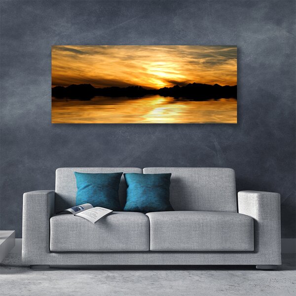 Tablou pe panza canvas Abstract Art Galben Negru