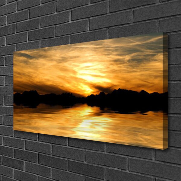 Tablou pe panza canvas Abstract Art Galben Negru