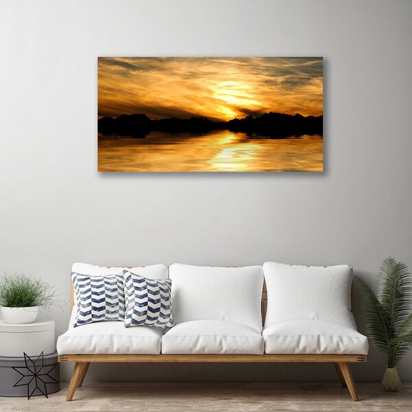 Tablou pe panza canvas Abstract Art Galben Negru